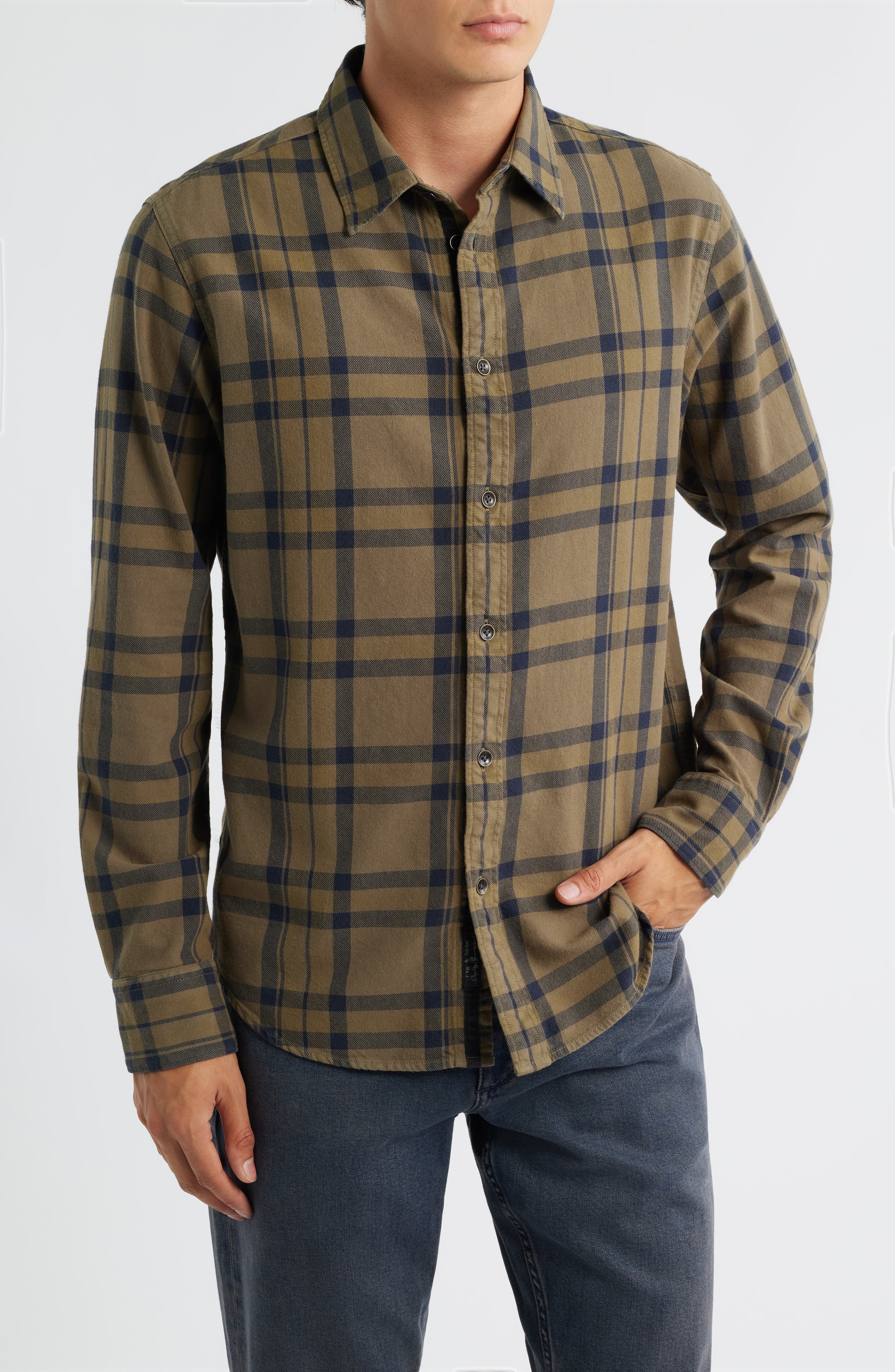 Tomlin Overdye Plaid Cotton Flannel Button-up Shirt